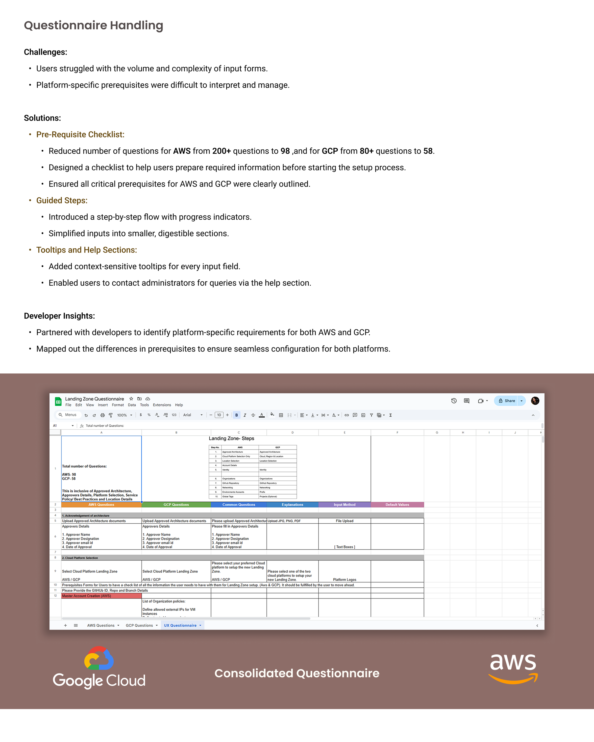 Landing Zone, Questionnaire research and improvements