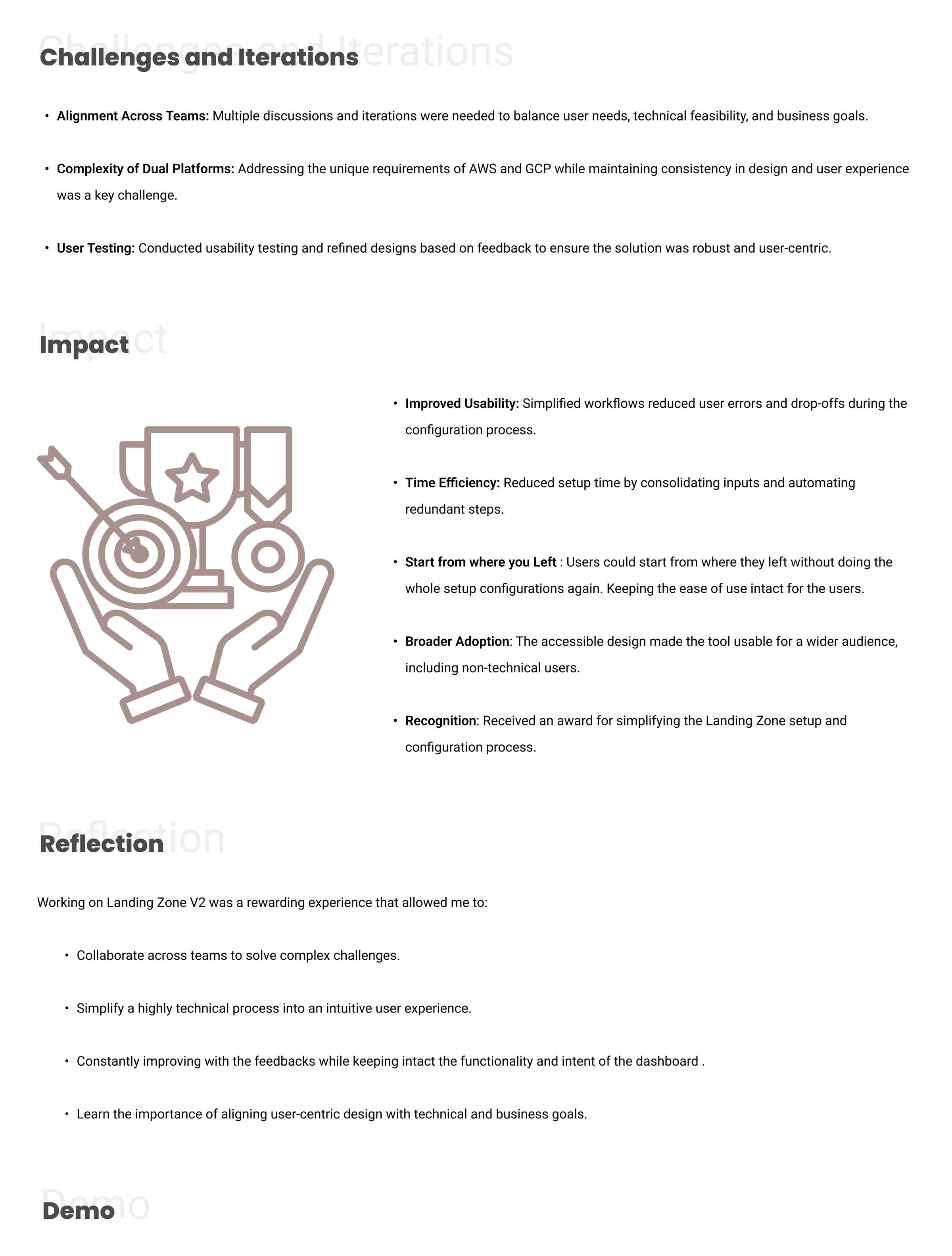 Landing Zone, Project learnings and outcomes