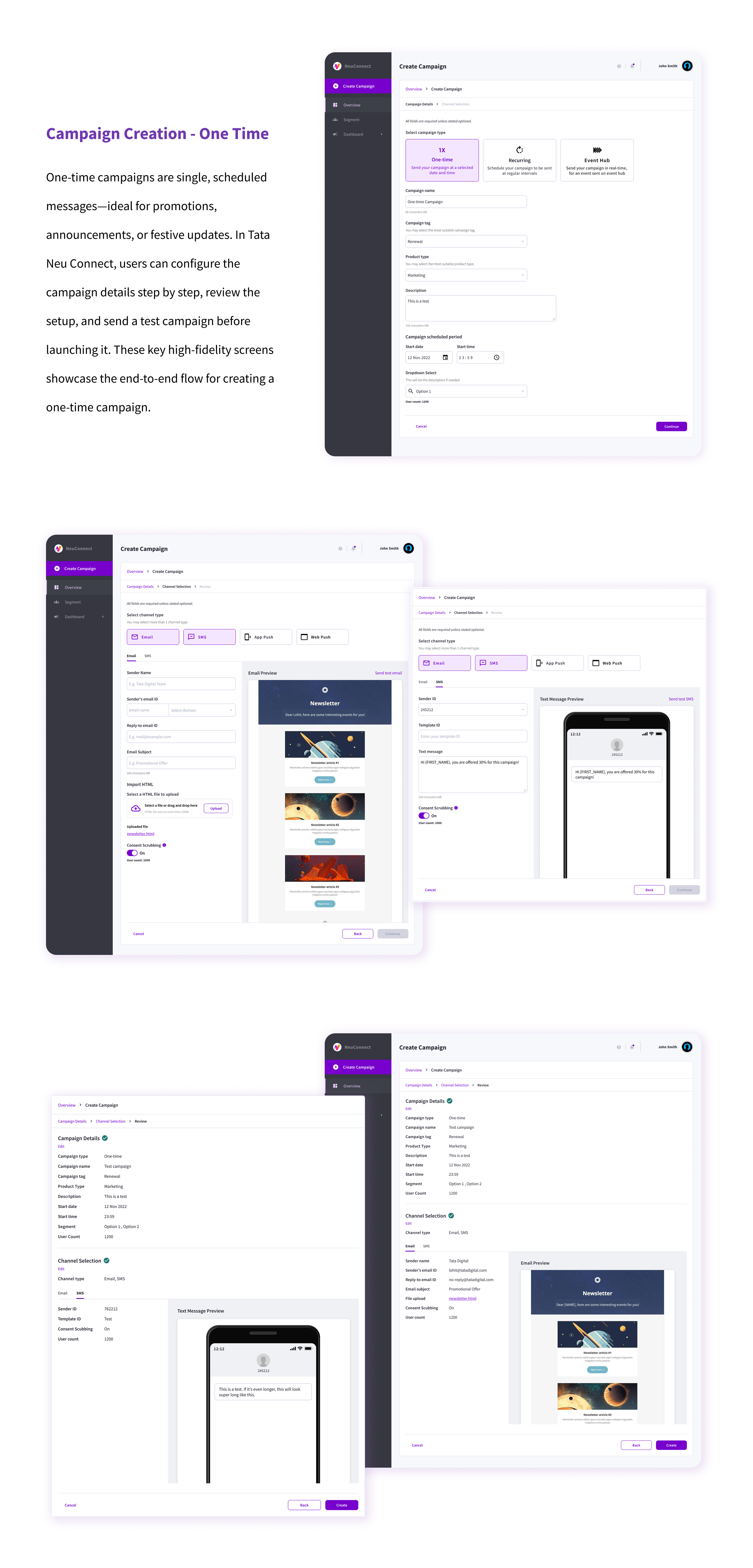 Tata NeuConnect, Campaign creation, one time