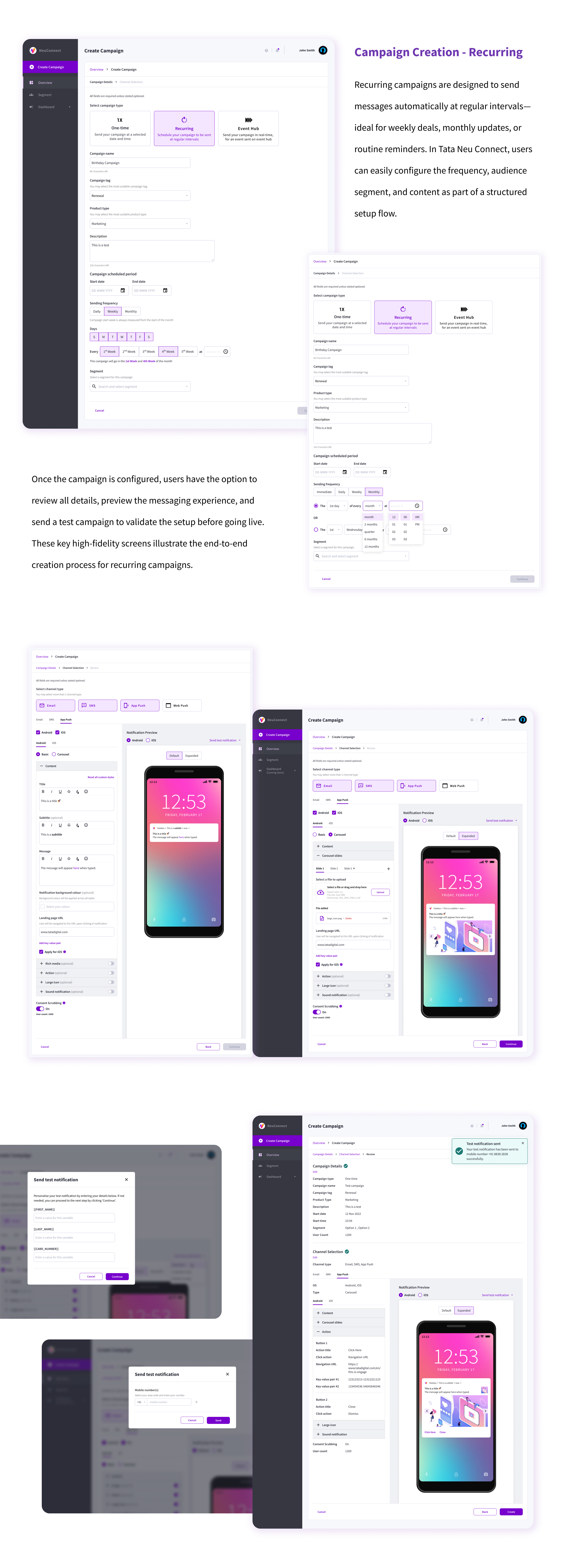 Tata NeuConnect, Campaign creation, recurring