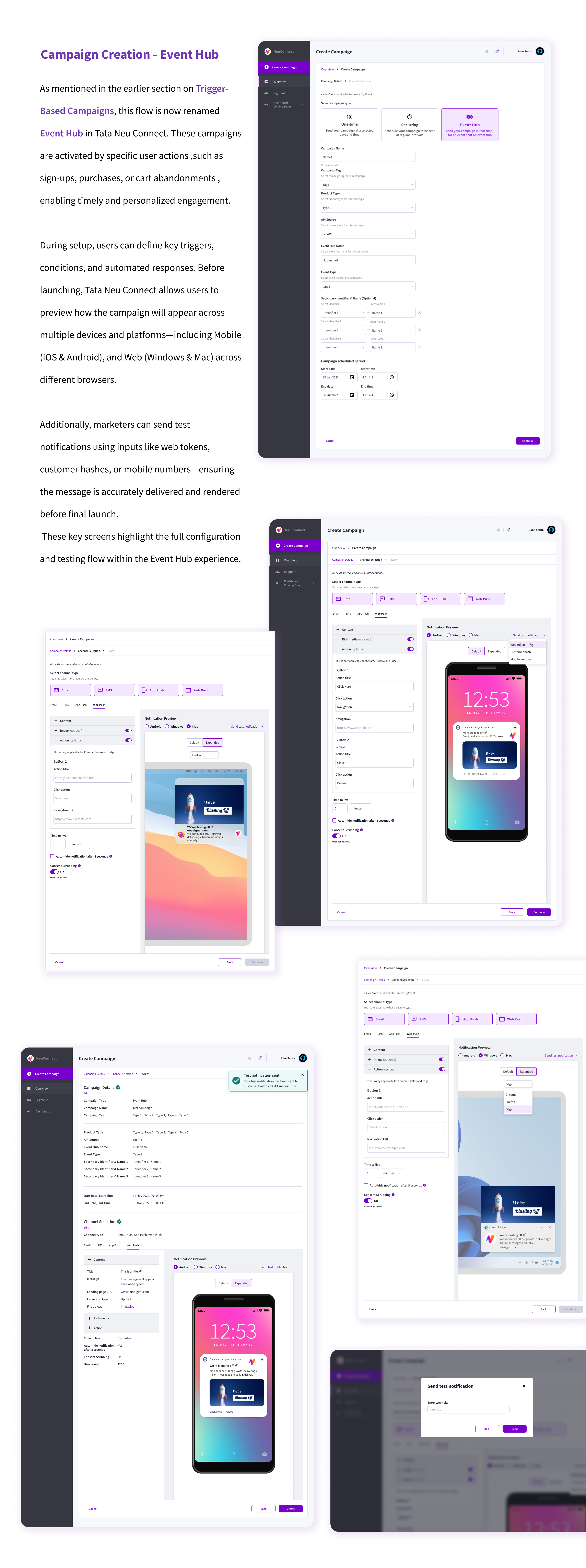 Tata NeuConnect, Campaign creation, event hub