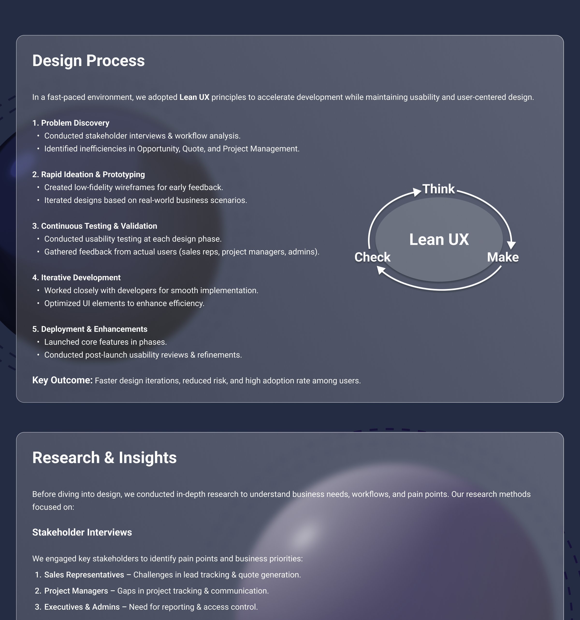 Termax CRM, Design process and research, part 1 of 2
