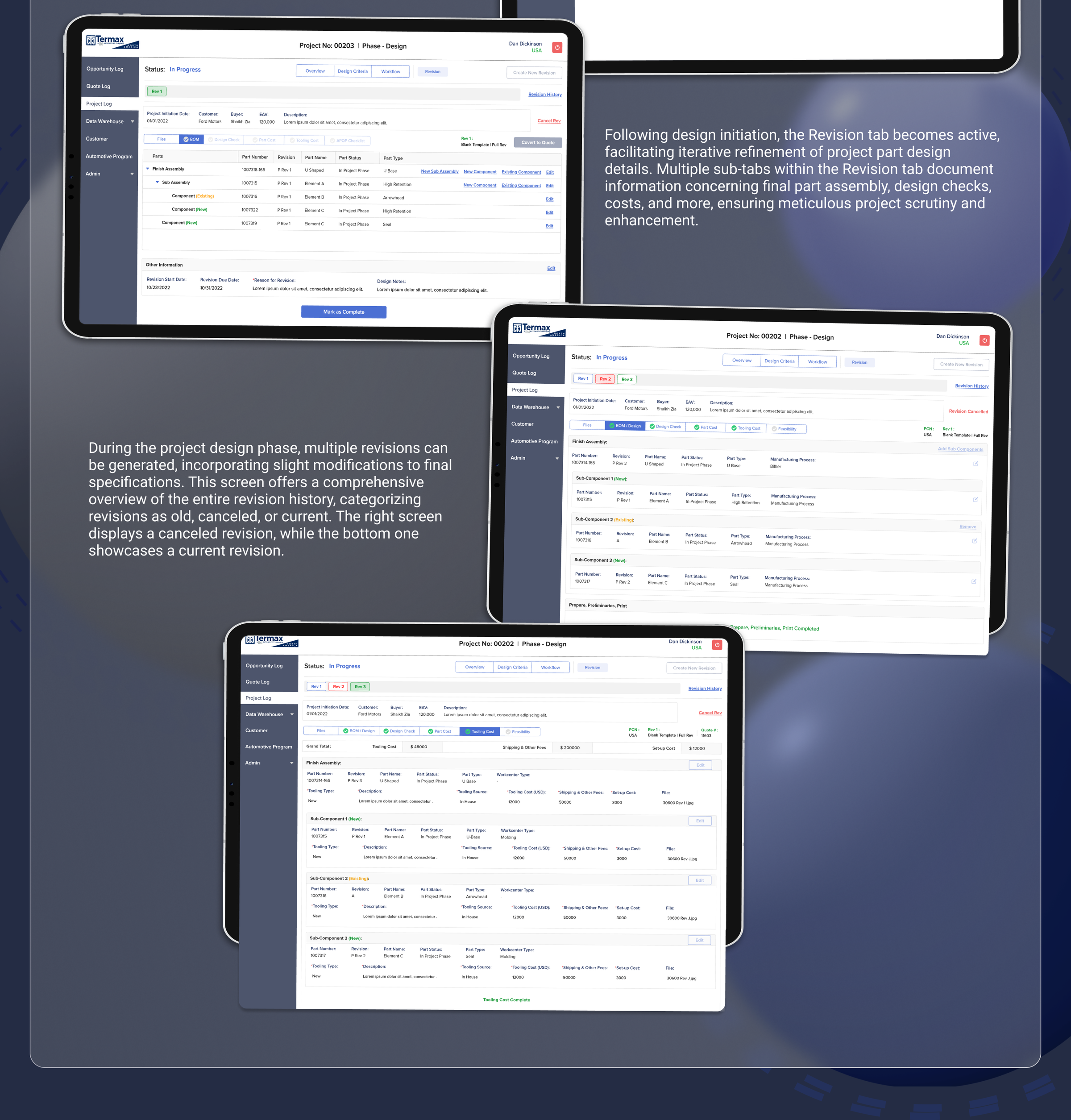 Termax CRM, Project management designs, part 2 of 2